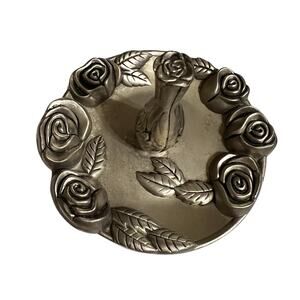 Goldinger Silverplated Roses Ring Holder 3"